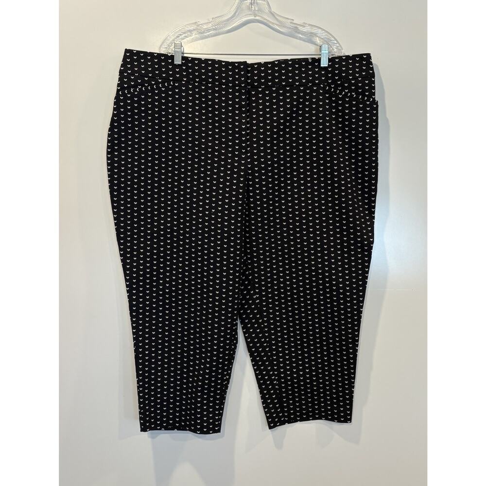 Apt. 9 Capri Black White Geometric Print Capri‎ Pants Women's Size 24W